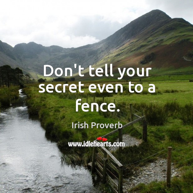 Don’t tell your secret even to a fence. Irish Proverbs Image