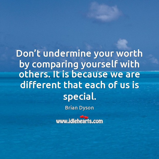 Don’t undermine your worth by comparing yourself with others. It is Image