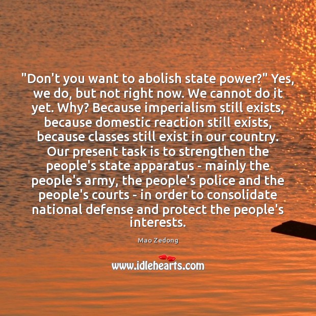“Don’t you want to abolish state power?” Yes, we do, but not Image