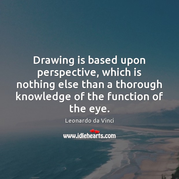 Drawing is based upon perspective, which is nothing else than a thorough Image