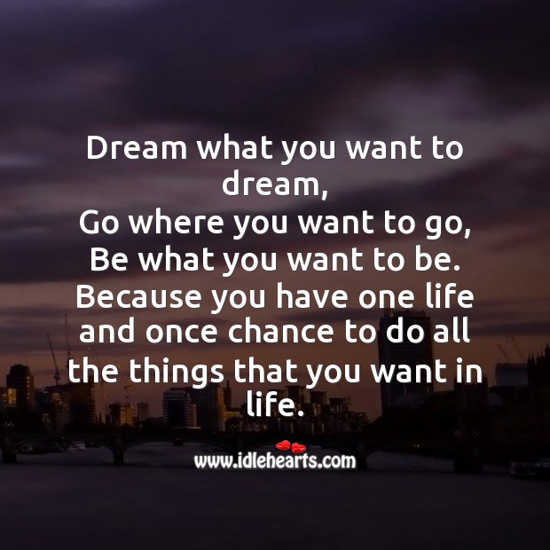 Dream what you want to dream Good Night Messages Image