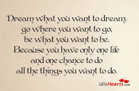 Dream what you want to dream, go where you Dream Quotes Image