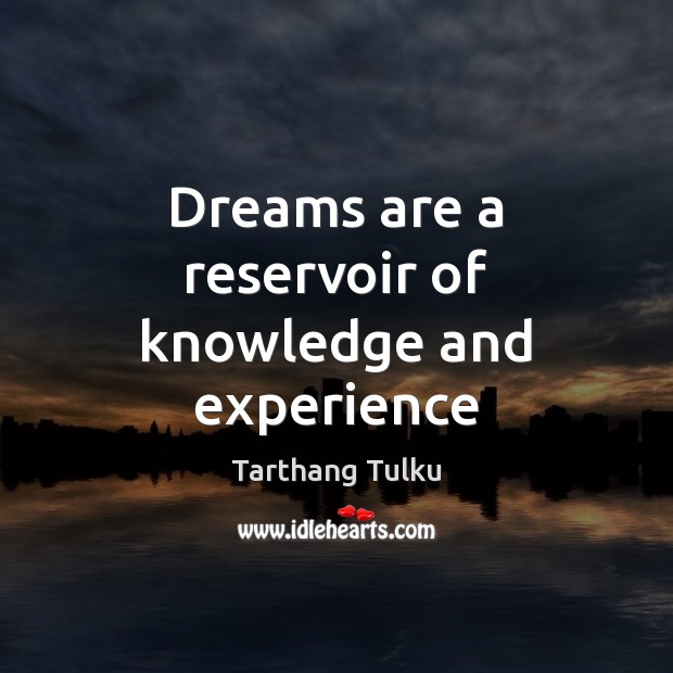 Dreams are a reservoir of knowledge and experience Tarthang Tulku Picture Quote