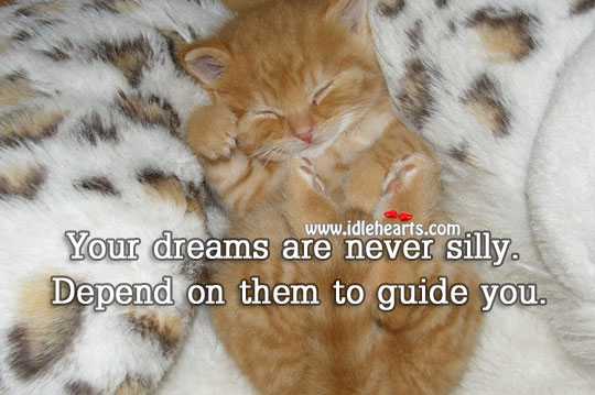 Your dreams are never silly. Depend on them to guide you. Advice Quotes Image