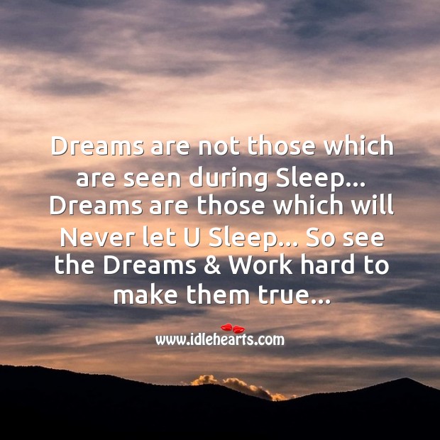 Dreams are not those Good Night Quotes Image