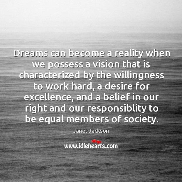 Dreams can become a reality when we possess a vision that is Image