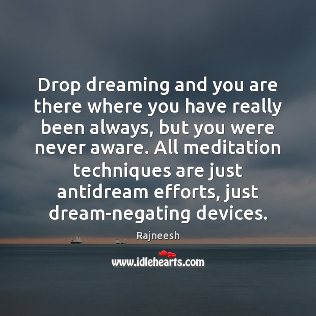 Drop dreaming and you are there where you have really been always, Dreaming Quotes Image