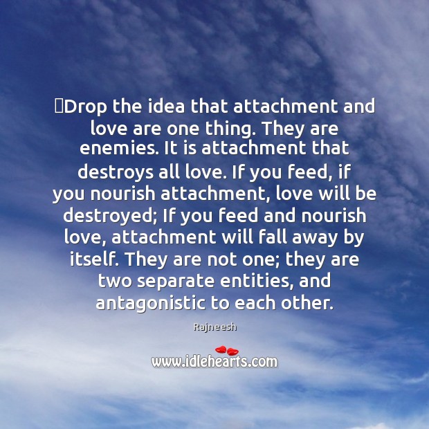 ‎Drop the idea that attachment and love are one thing. They are Image