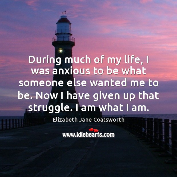 During much of my life, I was anxious to be what someone Elizabeth Jane Coatsworth Picture Quote