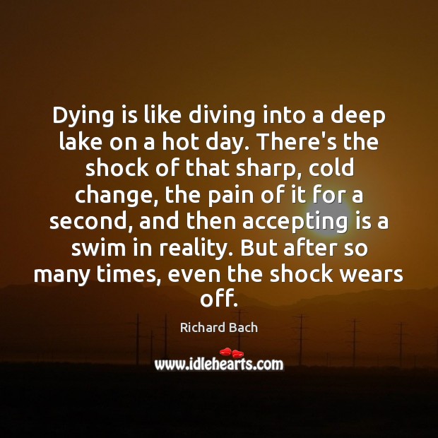 Dying is like diving into a deep lake on a hot day. Image
