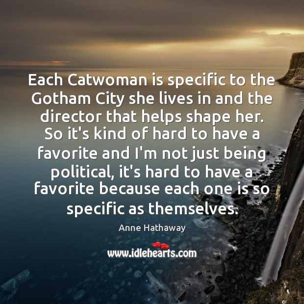 Each Catwoman is specific to the Gotham City she lives in and Image