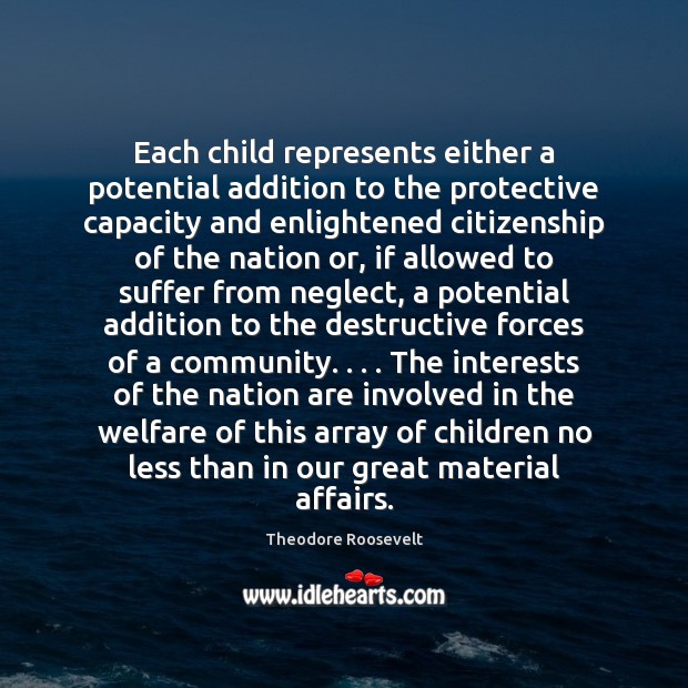 Each child represents either a potential addition to the protective capacity and 