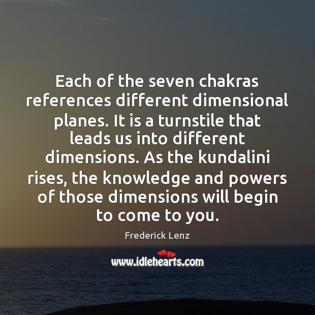 Each of the seven chakras references different dimensional planes. It is a Image