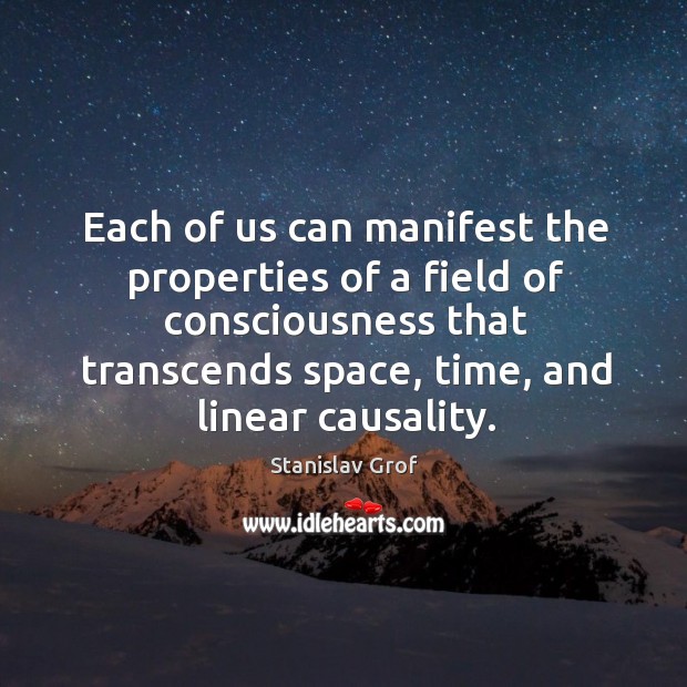 Each of us can manifest the properties of a field of consciousness that transcends space Image