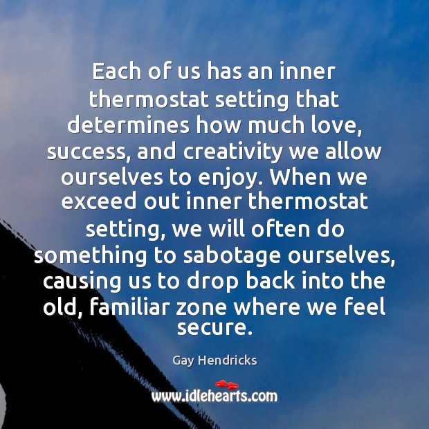 Each of us has an inner thermostat setting that determines how much Image