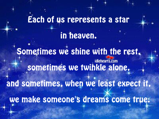 Each of us represents a star in heaven. Expect Quotes Image