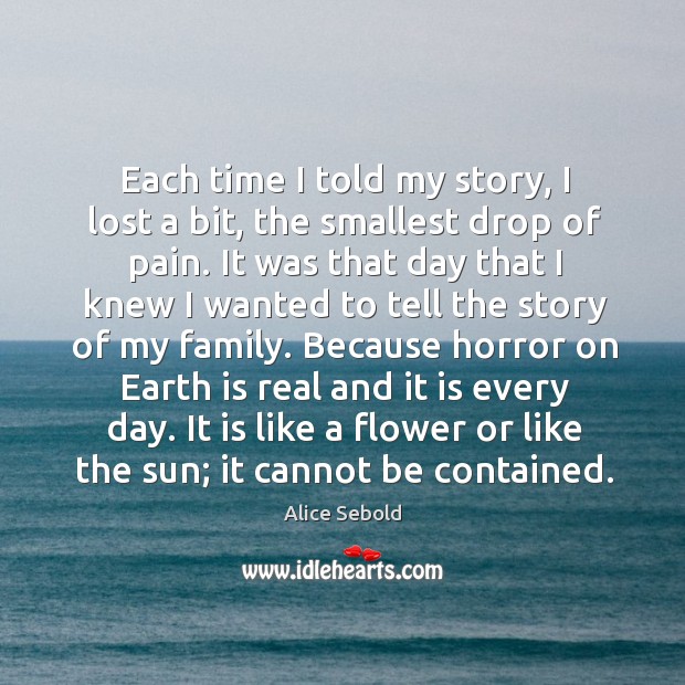 Each time I told my story, I lost a bit, the smallest Image