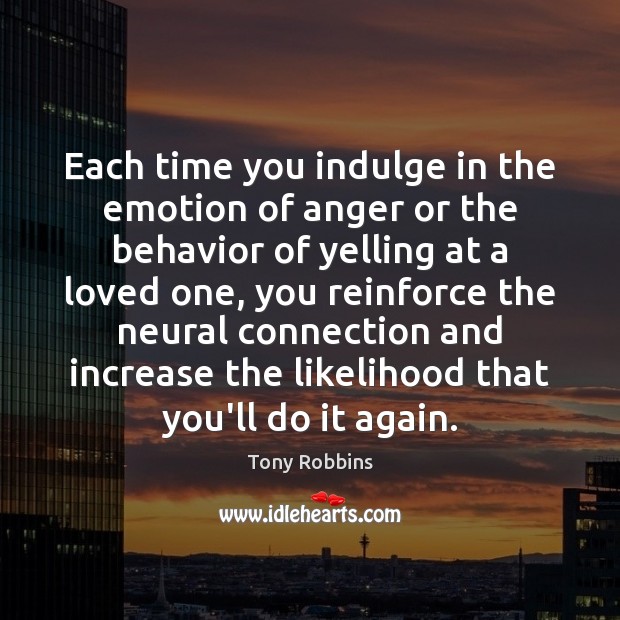 Each time you indulge in the emotion of anger or the behavior Image