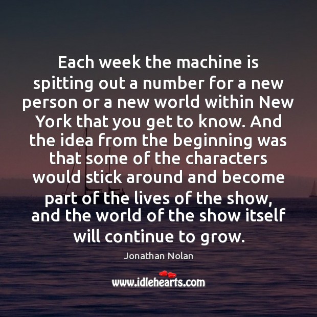Each week the machine is spitting out a number for a new Image