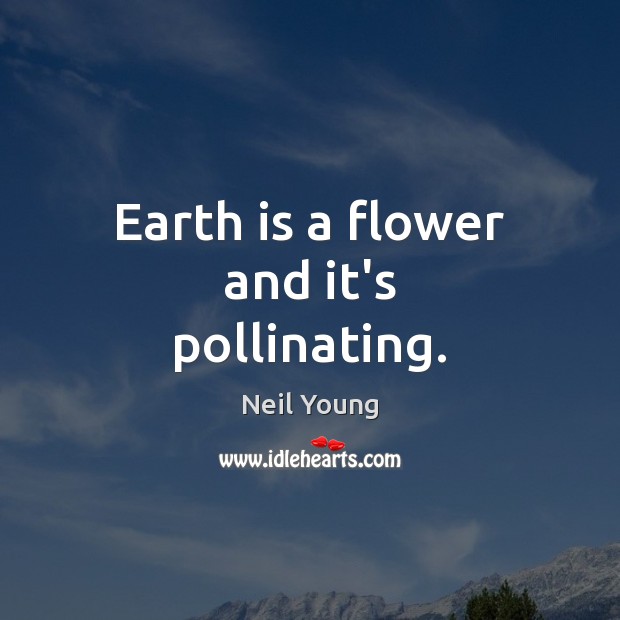 Earth is a flower and it’s pollinating. Neil Young Picture Quote