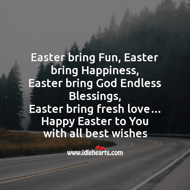 Easter bring fun, easter bring happiness Easter Messages Image