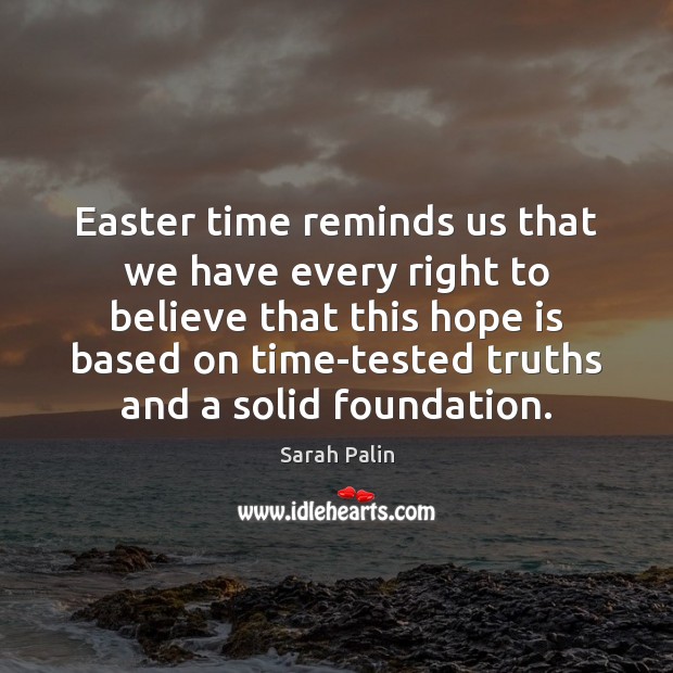 Easter time reminds us that we have every right to believe that Hope Quotes Image