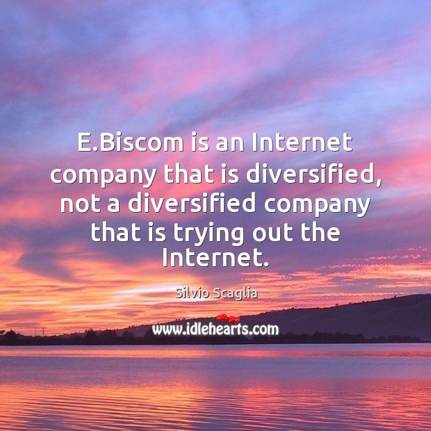 E.Biscom is an Internet company that is diversified, not a diversified Image