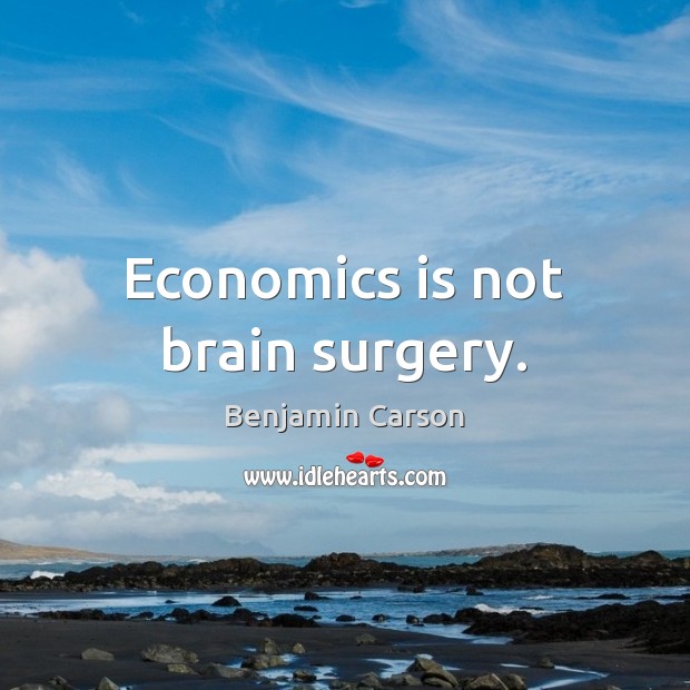 Economics is not brain surgery. Image