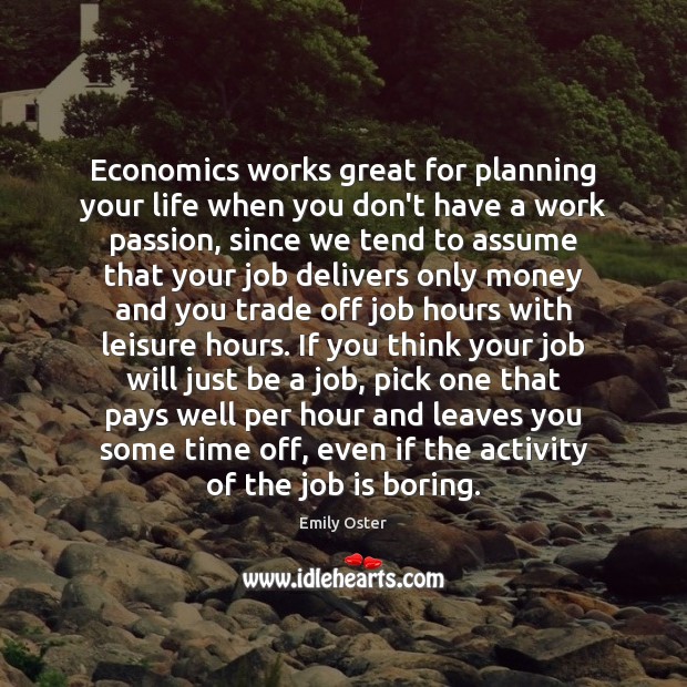 Economics works great for planning your life when you don’t have a Image