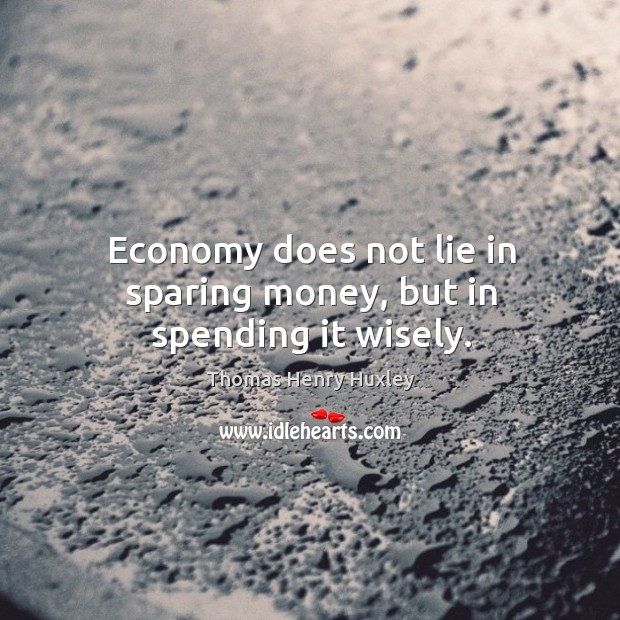 Economy does not lie in sparing money, but in spending it wisely. Economy Quotes Image