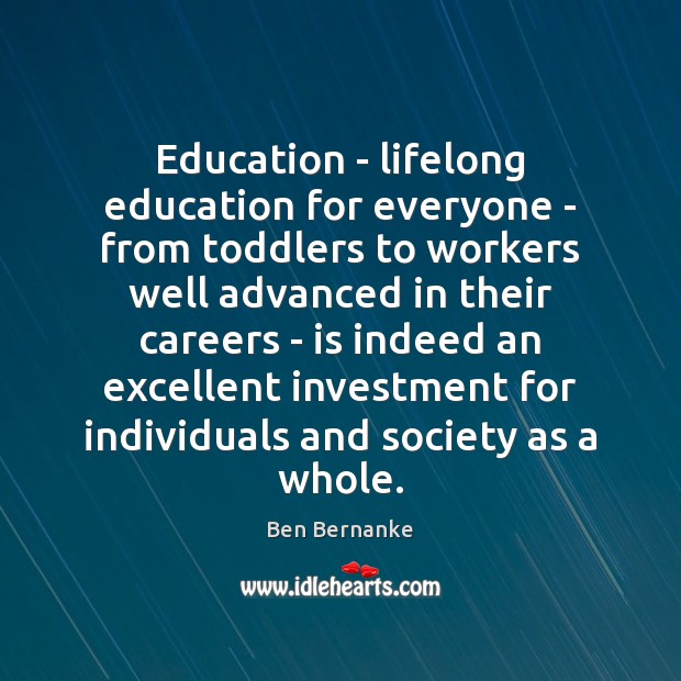 Education – lifelong education for everyone – from toddlers to workers well Image