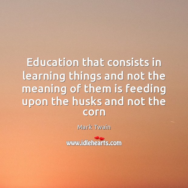 Education that consists in learning things and not the meaning of them Image