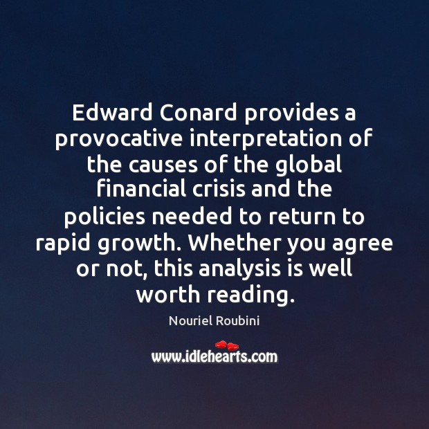 Edward Conard provides a provocative interpretation of the causes of the global Image