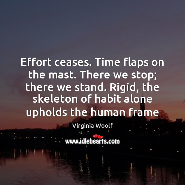 Effort ceases. Time flaps on the mast. There we stop; there we Image