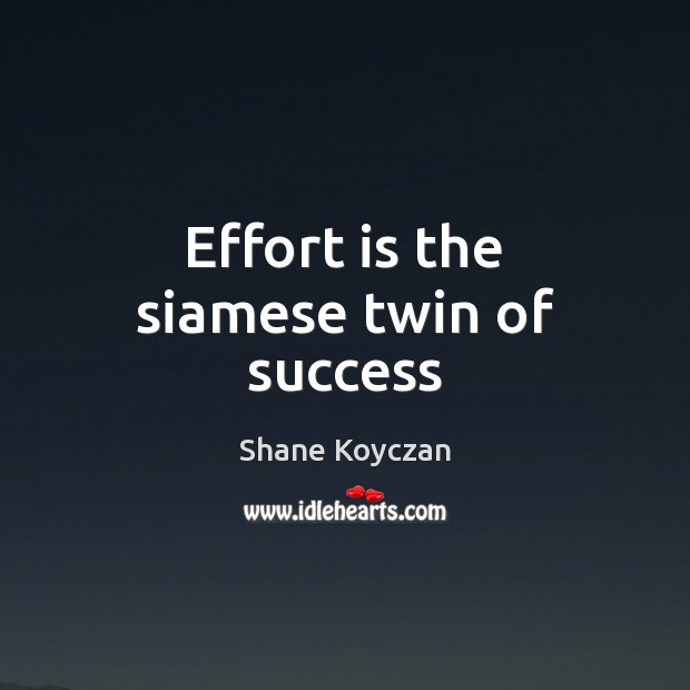 Effort is the siamese twin of success Shane Koyczan Picture Quote