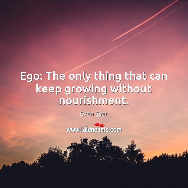 Ego: The only thing that can keep growing without nourishment. Evan Esar Picture Quote