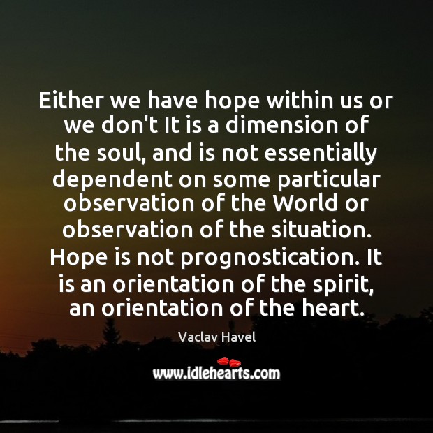 Either we have hope within us or we don’t It is a Hope Quotes Image