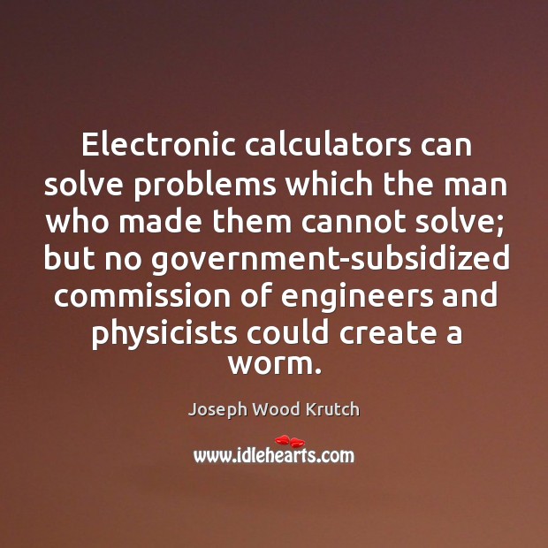 Electronic calculators can solve problems which the man who made them cannot solve Image