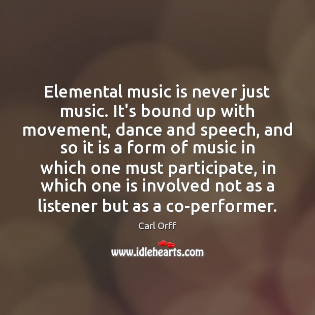 Elemental music is never just music. It’s bound up with movement, dance Image