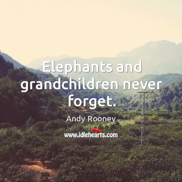 Elephants and grandchildren never forget. Andy Rooney Picture Quote