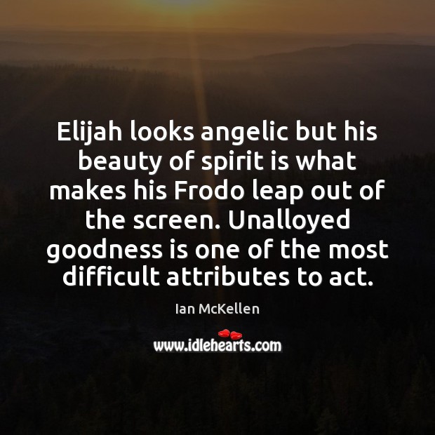 Elijah looks angelic but his beauty of spirit is what makes his Ian McKellen Picture Quote