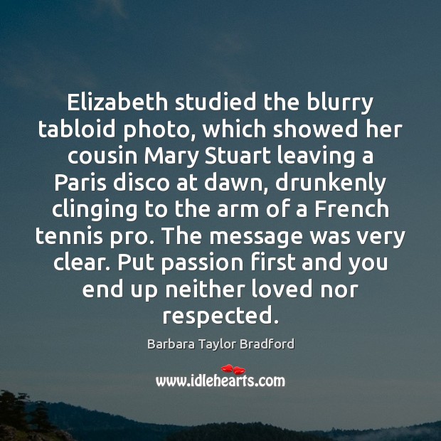 Elizabeth studied the blurry tabloid photo, which showed her cousin Mary Stuart Image