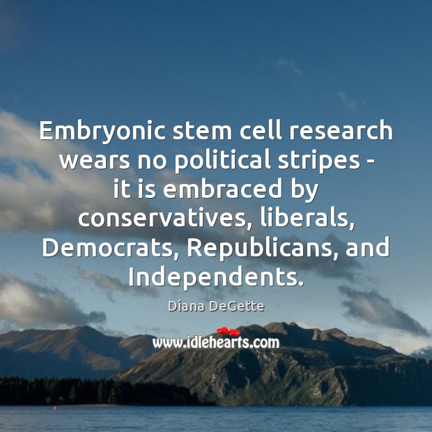 Embryonic stem cell research wears no political stripes – it is embraced Image