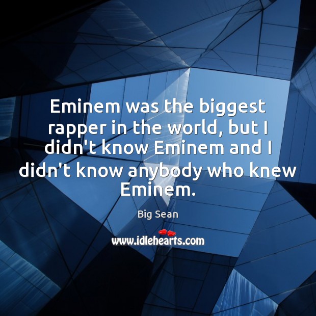 Eminem was the biggest rapper in the world, but I didn’t know Image
