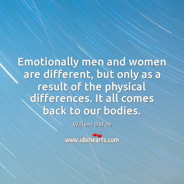 Emotionally men and women are different, but only as a result of Image