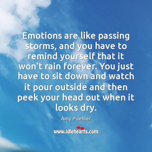 Emotions are like passing storms, and you have to remind yourself that Image