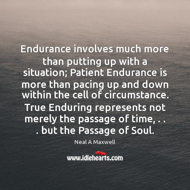 Endurance involves much more than putting up with a situation; Patient Endurance Image