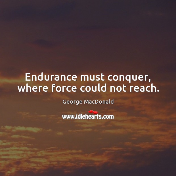 Endurance must conquer, where force could not reach. Image