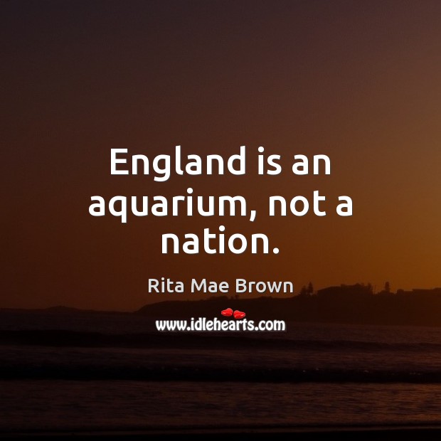 England is an aquarium, not a nation. Rita Mae Brown Picture Quote