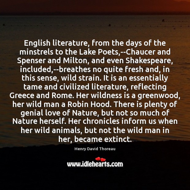 English literature, from the days of the minstrels to the Lake Poets, Image
